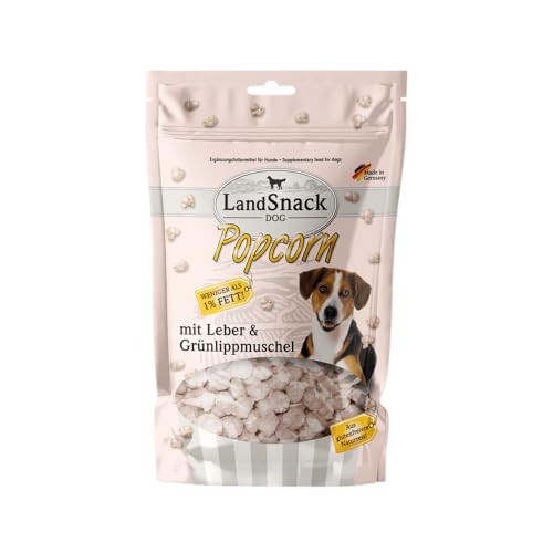 LandSnack Popcorn | der Reissnack für Hunde mit weniger als 1% Fett | Das besondere Leckerli aus Deutschland (mit. Leber u. Grünlippmuschel 100g) von LandSnack Dog