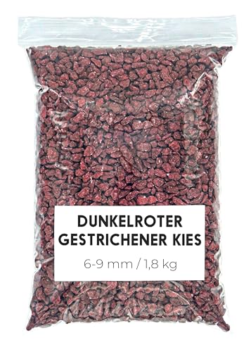 Landare Dekosteine Dunkelrot 1,8 Kg - Dekosteine für Vasen - Deko Granulat - Dekokies - Kieselsteine - Dekosteine - Gefärbte Steine (6-9 mm) (Dunkelrot) von Landare