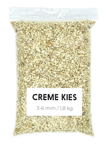 Landare Kies Creme 1,8 Kg - Dekosteine - Zierkies - Dekosteine für Vasen - Kieselsteine - Deko Steine Kleine - Ziersteine (3-6 mm) (Creme) von Landare