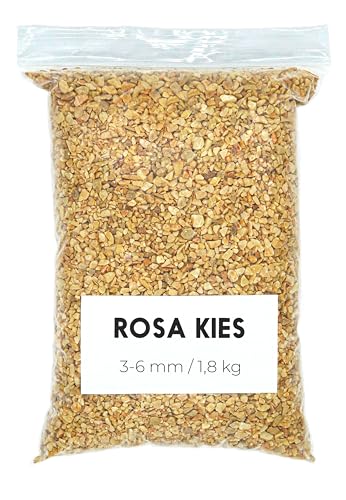 Landare Kies Rosa 1,8 Kg - Dekosteine - Zierkies - Dekosteine für Vasen - Kieselsteine - Deko Steine Kleine - Ziersteine (3-6 mm) (Rosa) von Landare