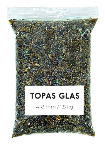 Landare Zerkleinertes Glas Topas 1,8 Kg - Zerbrochenes Glas - Glasscherben - Zerkleinertes Glas für Bastelarbeiten (4-8 mm) (Topas) von Landare