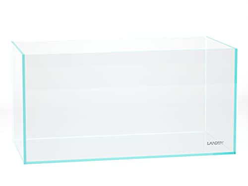 LANDEN 90P randloses, eisenarmes Aquarium, 90 x 45 x 45 cm, 10 mm dick, mit schwarzer Nano-Schaumstoff-Nivelliermatte im Lieferumfang enthalten von Landen