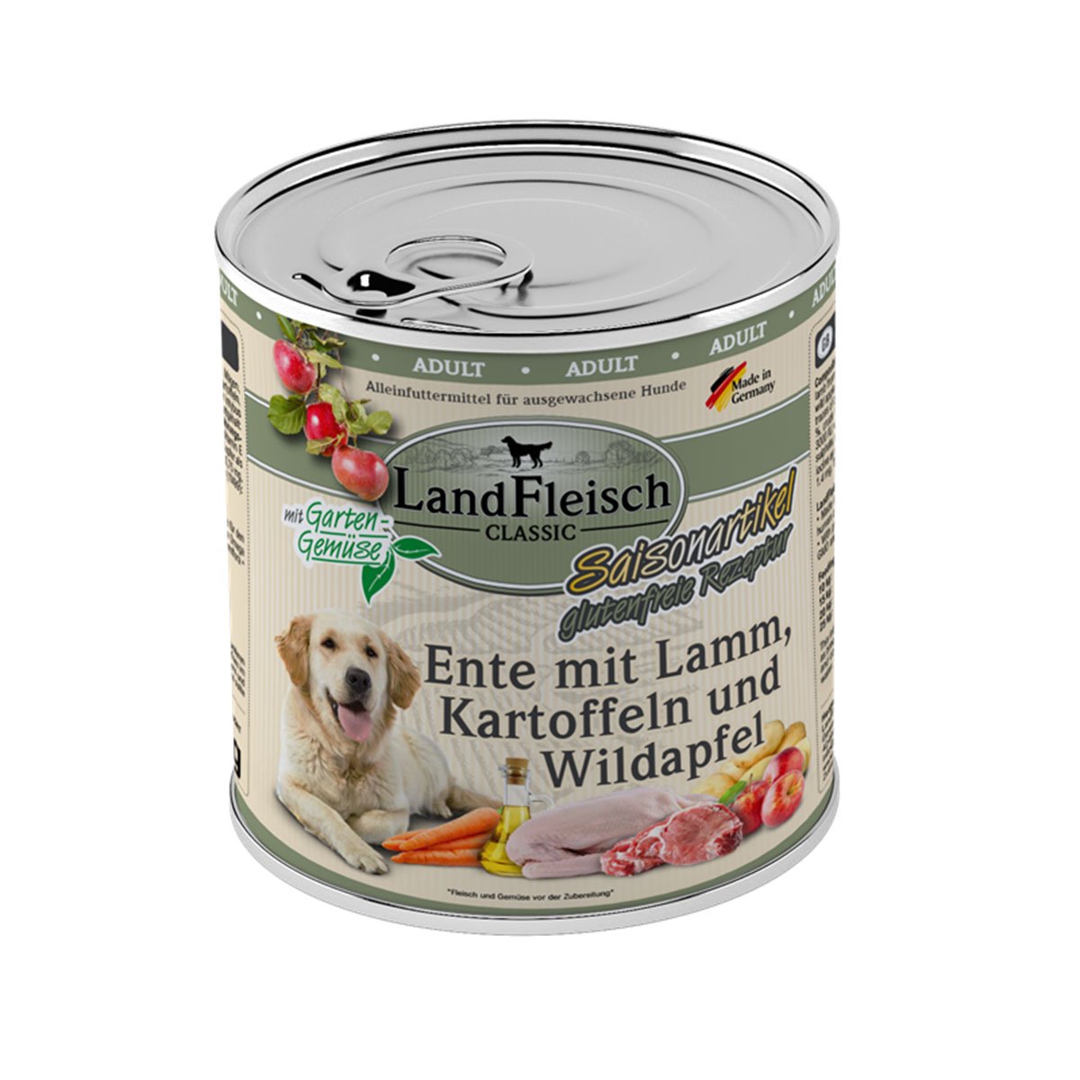 LandFleisch Dog Classic Ente mit Lamm & Wildapfel 6x800g von Landfleisch Pur