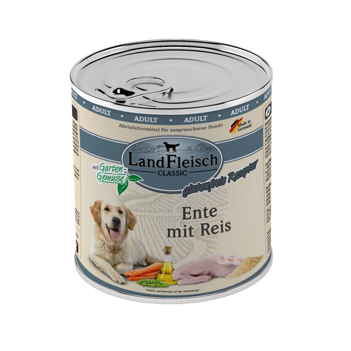 LandFleisch Dog Classic Ente mit Reis 6x800g von Landfleisch Pur