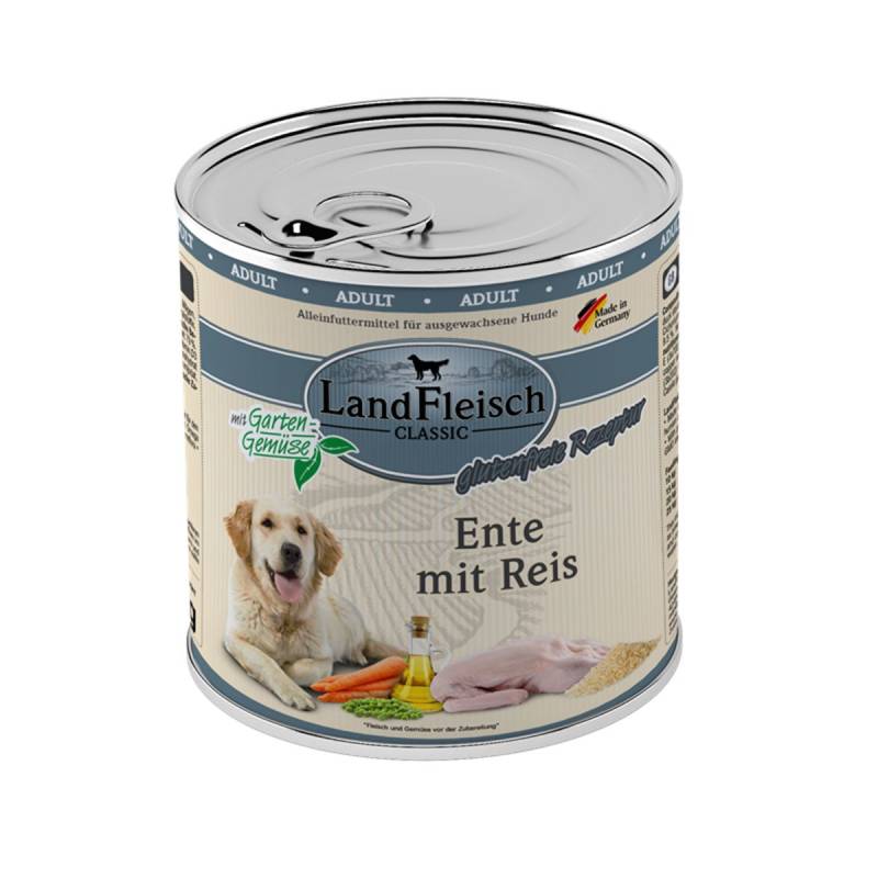 LandFleisch Dog Classic Ente mit Reis 6x800g von Landfleisch Pur