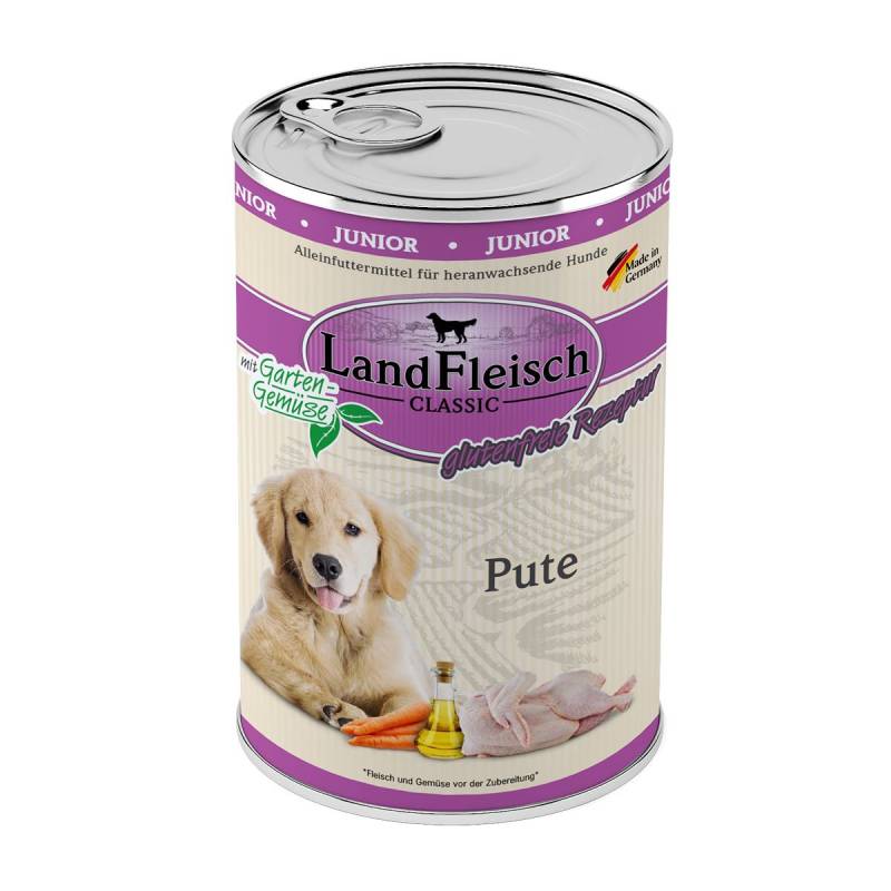 LandFleisch Dog Classic Junior Pute 6x400g von Landfleisch Pur