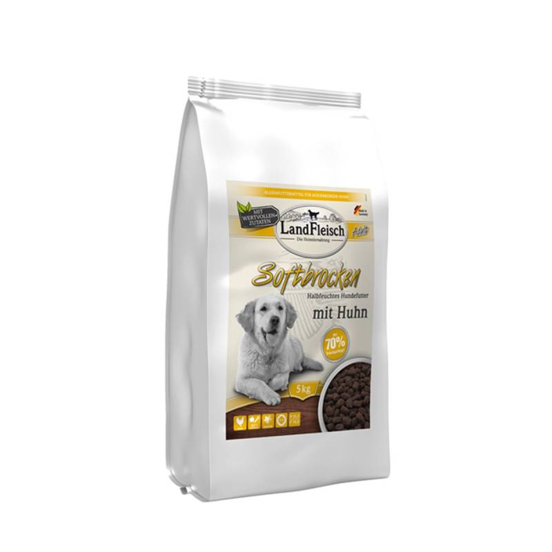 Landfleisch Dog Softbrocken mit Huhn 5kg von Landfleisch Pur