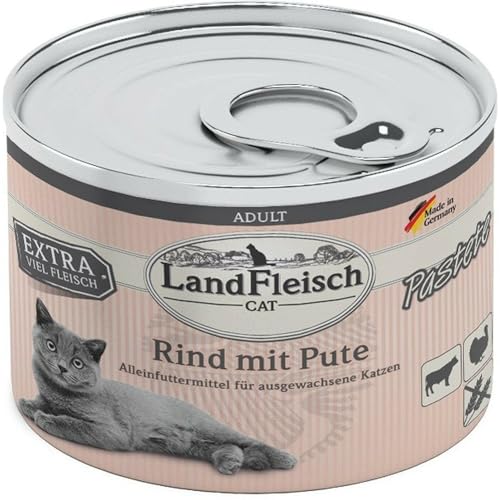 LandFleisch Cat Adult Pastete Rind & Pute 195g (Menge: 6 je Bestelleinheit) von Landfleisch