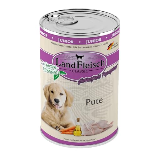 Landfleisch Dog Classic Junior Pute mit Gartengemüse | 6X 400g von Landfleisch