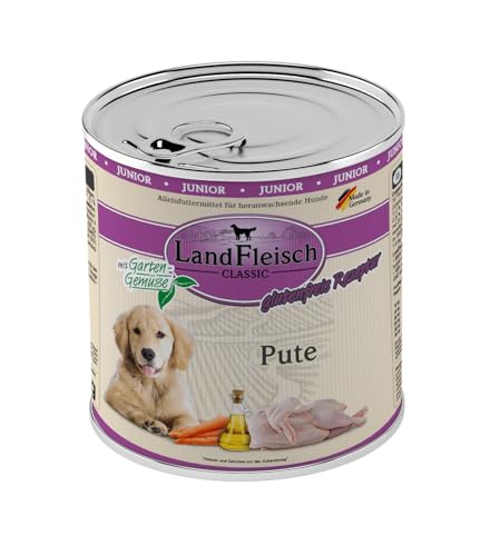 Landfleisch Dog Classic Junior Pute mit Gartengemüse | 6X 800g von Landfleisch