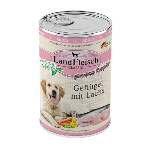 Landfleisch Dog Geflügel mit Lachs & Gartengemüse | 6X 400g von Landfleisch