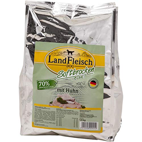 Landfleisch Dog Softbrocken mit Huhn, 1er Pack (1 x 1.5 kg) von Landfleisch