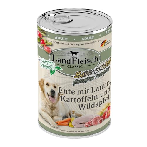 Landfleisch Ente mit Lamm, Kartoffeln Wildapfel & Gartengemüse | 6X 400g von Landfleisch