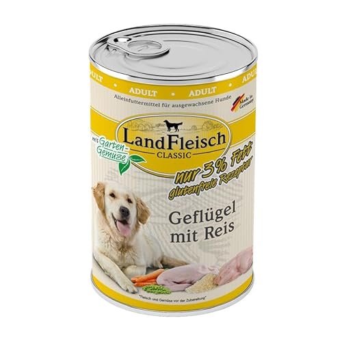 Landfleisch Geflügel mit Reis & Gartengemüse extra mager | 6X 400g von Landfleisch