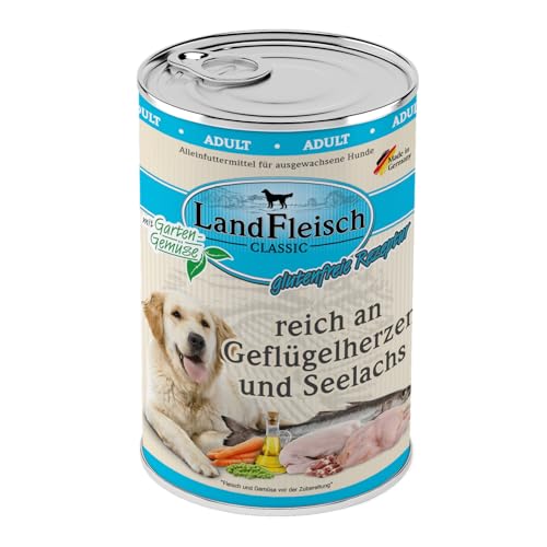 Landfleisch Geflügelherzen & Seelachs mit Gartengemüse | 6X 400g von Landfleisch