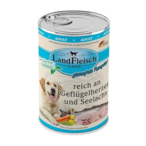 Landfleisch Geflügelherzen & Seelachs mit Gartengemüse | 6X 400g von Landfleisch