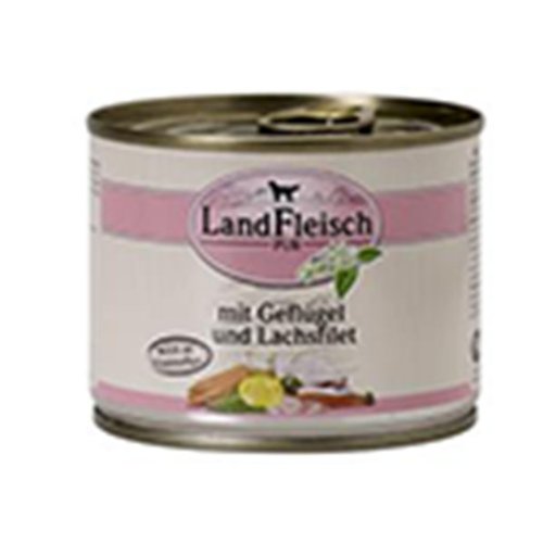 Landfleisch Pur Geflügel Lachsfilet | 12x195g Hundefutter von Landfleisch