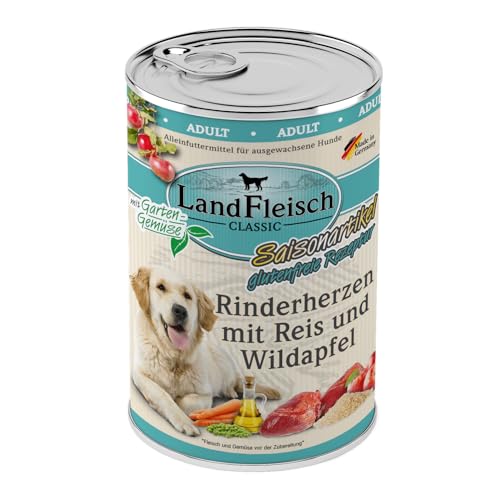 Landfleisch Rinderherzen mit Reis, Wildapfel & Gartengemüse | 6X 400g von Landfleisch