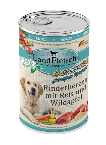 Landfleisch Rinderherzen mit Reis, Wildapfel & Gartengemüse | 6X 400g von Landfleisch