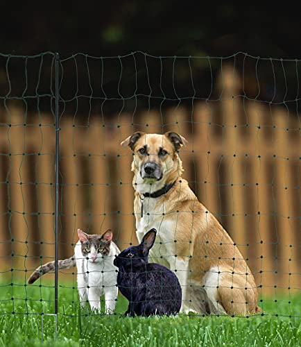 Landkaufhaus Mayer Hundezaun Katzenzaun Geflügelzaun Geflügelnetz Hühnerzaun (105cm) 25m grün +9 Pfähle Hütezaun Hütenetz Hunde/Katzen-Zaun Einzäunung von Landkaufhaus Mayer