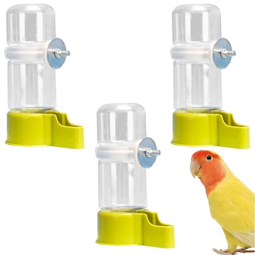 Landrain 3 Stück 2 in 1 Wellensittich Futterspender+Vogeltränke Käfig, Automatischer Wassertränke für Vögel (Weiß 140ml) von Landrain