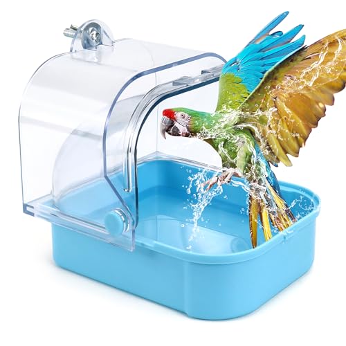 Große Vogeltränke für Käfigschublade, Vogelwanne, Wassernapf, Dusche, Futterspender, Tablett, Vogelbadewanne, Wellensittiche, Spielzeug, Vogelkäfig, Zubehör für Vögel, Papageien, Sittiche, von Lanfly