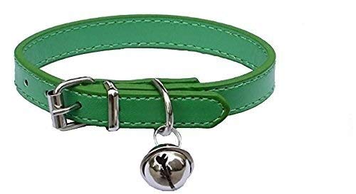 Haustier-Halsband, Leder, für Katzen, Welpen, Hunde, von 20,3 cm -26,7 cm verstellbar von Lanyarco