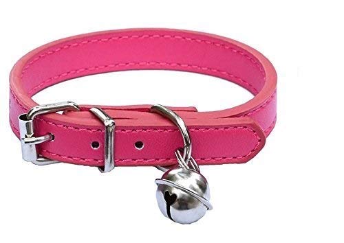 Haustier-Halsband, Leder, für Katzen, Welpen, Hunde, von 20,3 cm -26,7 cm verstellbar von Lanyarco