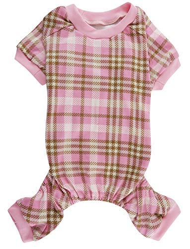 Haustier-Jumpsuit, Hunde-Pyjama, für Mädchen, Hündinnen, Rückenlänge 50,8 cm, Größe L, Rosa von Lanyarco