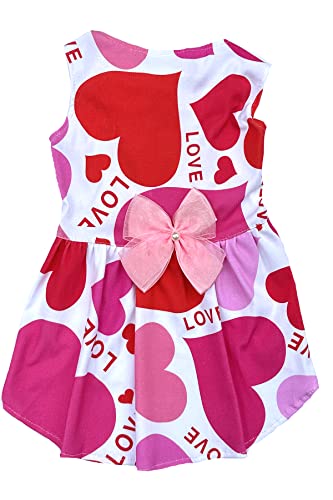 Muttertag Liebe Herz Valentinstag Hund Kleid Mama Hund Valentine Kleider Kleidung für Hunde Mädchen, Größe L von Lanyarco