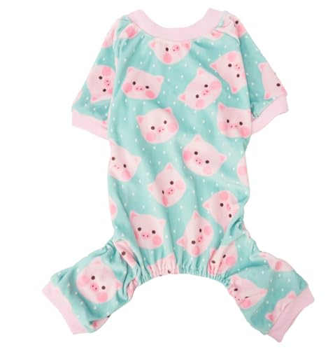 Pink Pig Hunde-Pyjama, Einteiler für Hunde, Genesungsanzug nach Operationen, weich, langärmelig, für kaltes Wetter, Größe 3XL, 68,6 cm von Lanyarco