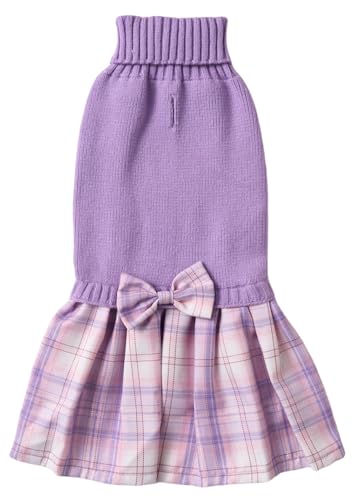 Violettes Strickkleid für Hunde, Winterkleidung für kleine Hunde und Mädchen, Malteserkatzenbekleidung, Größe XS (XS) von Lanyarco