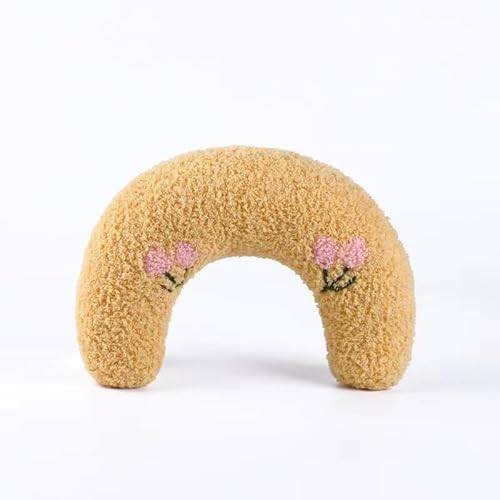 LaoSShu Beruhigendes Kissen für Hunde, Haustier Nackenkissen, Hund Beruhigendes Kissen für kleine Hunde Ultra weiches Flauschiges Haustier Beruhigendes Spielzeug Halb Donut Kuscheltier (Color : #A) von LaoSShu