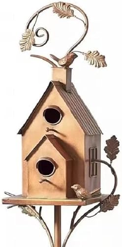 Vogelhäuser for draußen, Vogelhaus-Gartenpfähle, Metall-Vogelhausständer mit Stange for Kolibris, for Hof, Hinterhof, Terrasse, Außendekoration (Size : C) von LaoSShu
