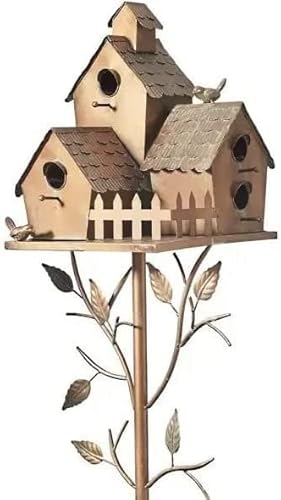 Vogelhäuser for draußen, Vogelhaus-Gartenpfähle, Metall-Vogelhausständer mit Stange for Kolibris, for Hof, Hinterhof, Terrasse, Außendekoration (Size : E) von LaoSShu