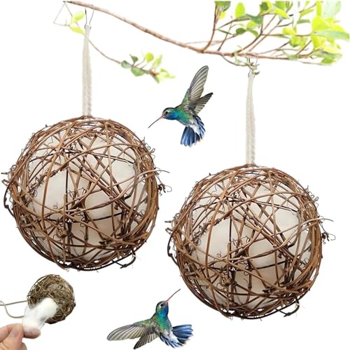 Vogelhaus, Kolibri Häuser für im Freien, handgemachte Vogelhaus und Vogelhaus Materialien, Neue Vogel Nesting Ball Material für Wilde Vögel für Vogelbeobachtung Liebhaber Geschenke (Size : 2 Set-3.15 von LaoSShu