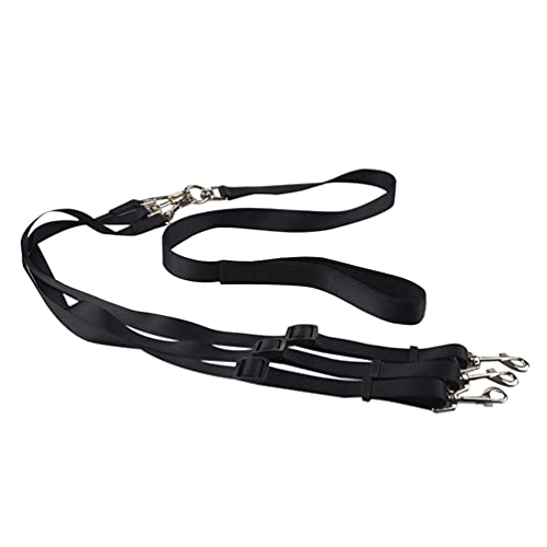 LaoZan 3-In-1-Hundeleine Multi-Pet-Leine 3-Fach Verstellbarer Und Abnehmbarer Nylon-Kordelzug Für Haustiere Geeignet (Black,2.5 * 2.5cm) von LaoZan