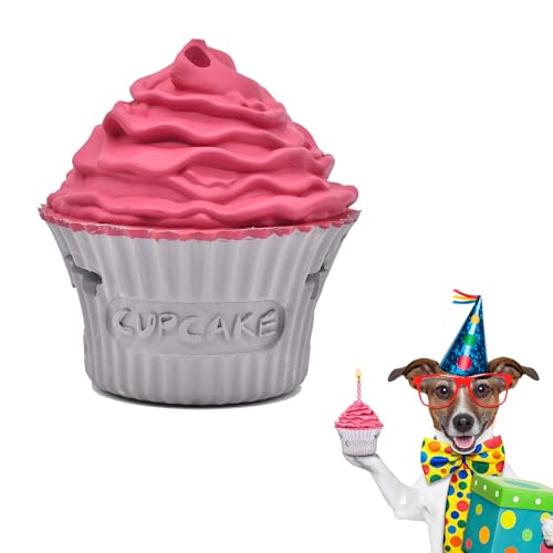 LapDog Cupcake Hund Kauspielzeug für Geburtstagsgeschenk, Adoptionstag, interaktives Hundespielzeug, Puzzle-Spielzeug für Hunde, Kauspielzeug für Hunde zum Zahnen, Hundeanreicherungsspielzeug für von LapDog