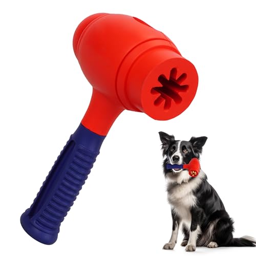 LapDog Hammer Hundespielzeug für aggressive Kauer, unzerstörbares Hundekauspielzeug für mittelgroße bis extra große Hunde, robustes Hunde-Puzzle-Spielzeug, Leckerli-Dosierung, langlebiges von LapDog