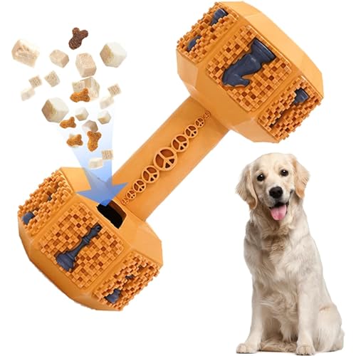 LapDog Langlebiges Hantel-Hunde-Kauspielzeug, Leckerli-Halten für mittelgroße bis große Hunde, Blau (Orange, M) von LapDog