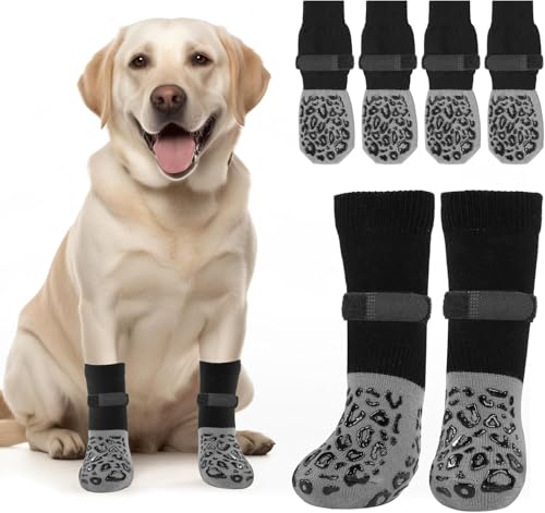 Hundesocken Leckschutz,2 Paar Hundesocken Anti Rutsch,Antirutschsocken Hund,Hunde Stoppersocken Ideal für Den Einsatz Auf Hartholzböden Im Innenbereich Zum Schutz Der Hundepfoten von Laralily