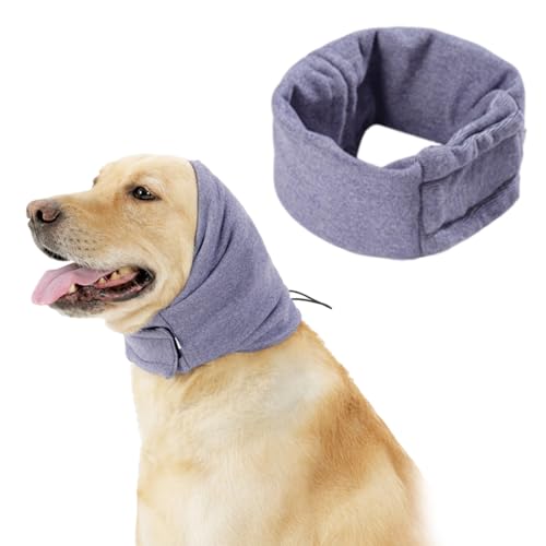 Hund Snood Ohrenschützer, Verbessert Hunde Ohrenschützer Ohrenschutz Winter Hunde Gehörschutz mit elastischer Schnur Welpe Ohrenwärmer Haustier Lärmschutz mit Verstellbarem für Pflege, Baden (Lila) von Larfraecy