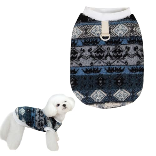 Kleiner Hunde-Fleece-Pullover, Warmes Hundesweatshirt Winter-Welpen-Pullover Hundepullover Pullover Nordic Style Hundepullover Haustier-Winter-Bekleidung für Chihuahua, Yorkshire (Grau) von Larfraecy