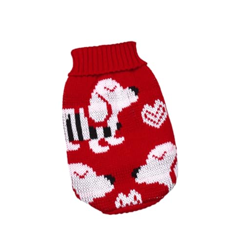 Larfraecy Hundepullover Sweater für Hunde Weihnachten gestrickt Haustier Pullover Warmer Rollkragen Hunde Pullover Gemütlicher Rot Hundepulli mit Beinen für Winter (Rot, 12#) von Larfraecy