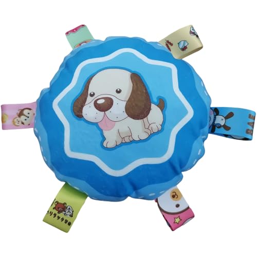 Larfraecy Plüsch Ball Spielzeug mit Squeeker für Hund,Cartoon Quietschendes Hundespielzeug,Plüschball mit Glocke,Interaktive Hund Ball Spielzeug mit Riemen für kleine Hunde (Blau) von Larfraecy