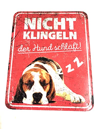 D&D Home, Beagle Warnschild, 25 x 20 x 0,3 cm, Rot, Warnschild von D&D Home