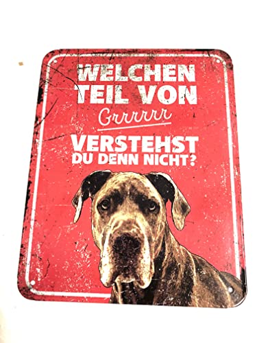 D&D Home, Warnschild Danish Dog, 25 x 20 x 0,3 cm, Rot, Warnschild von D&D Home