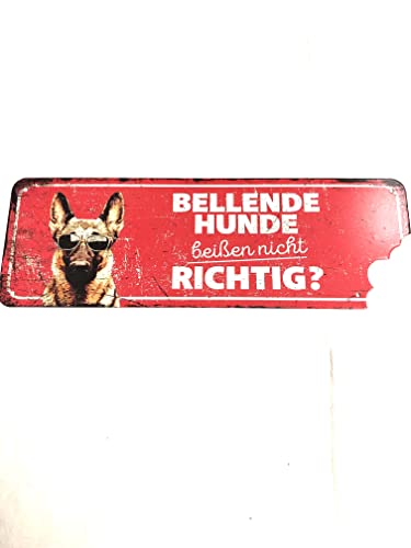 D&D Home, German Shepherd Warnschild, 40 x 13 x 0,3 cm, Rot, Schild, Rot, Hund von D&D Home