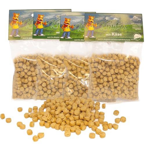 Larsson | Hunde Leckerlis Getreide- und Glutenfrei, 4er Set Kartoffel-KÄSE Knuties, Leckerli Hund, Hundesnacks für große und kleine Hunde, 4x150g Leckerlibeutel von Larsson