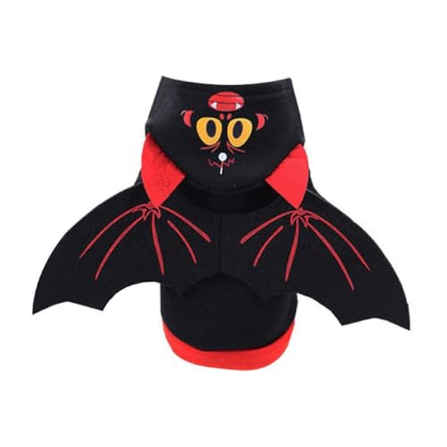 Laspi Halloween Party Kostüm Für Hunde Süße Katze Fledermausflügel Kapuzenpullover Welpen Kleidung Kleine Hunde Kostüm Cosplay Zubehör Halloween Hunde Outfit Für Party von Laspi